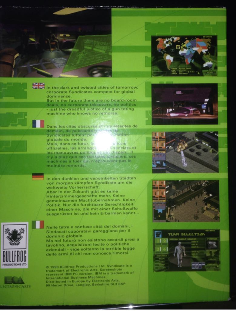 SYNDICATE ORIGINAL GAME FOR THE COMMODORE AMIGA, 500,500+,600,1200,2000,3000 - Commodore Amiga (Bullfrog Productions - 1) video game collectible [Barcode 5015839236112] - Main Image 2