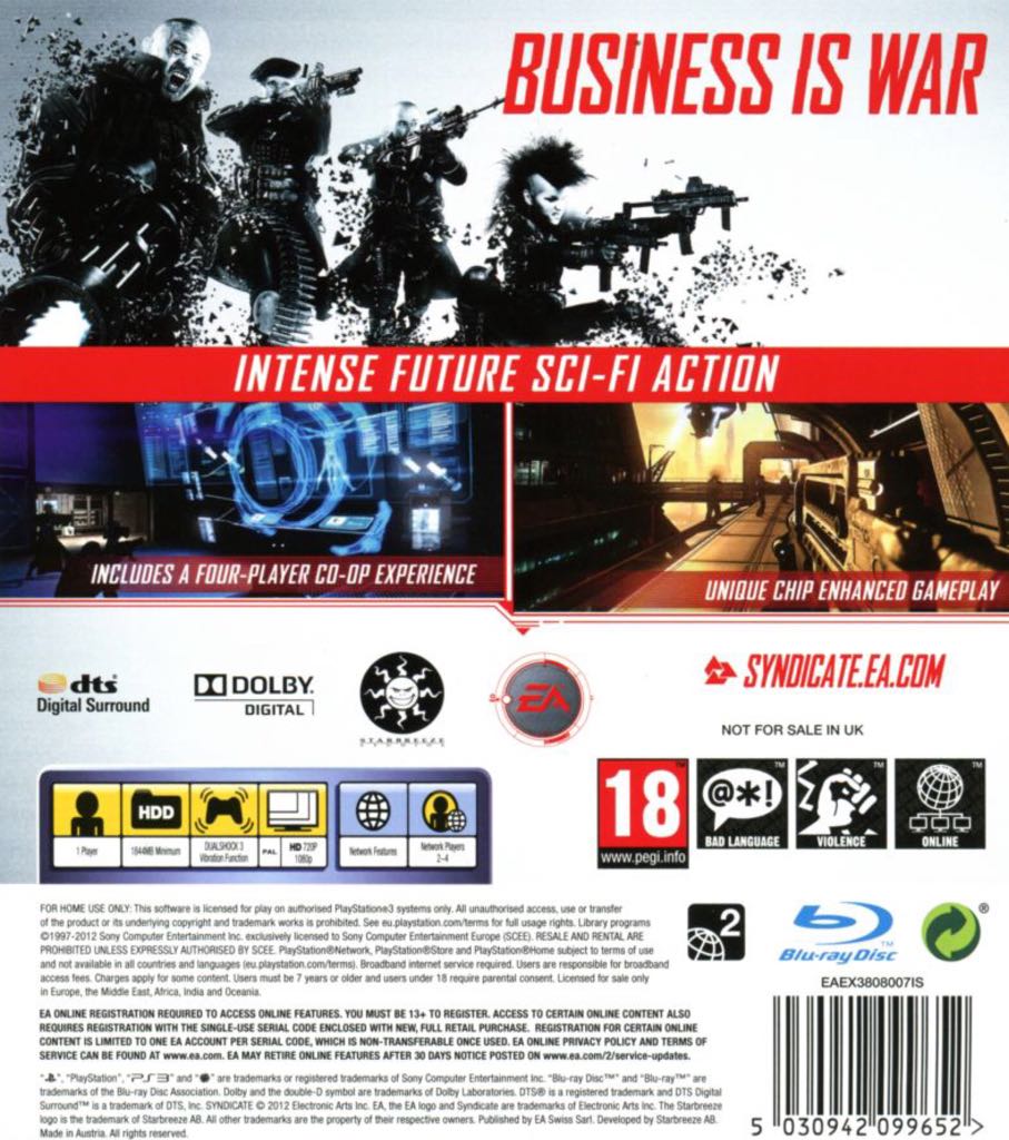 Syndicate - Sony PlayStation 3 (PS3) (EA) video game collectible [Barcode 5030942099652] - Main Image 2