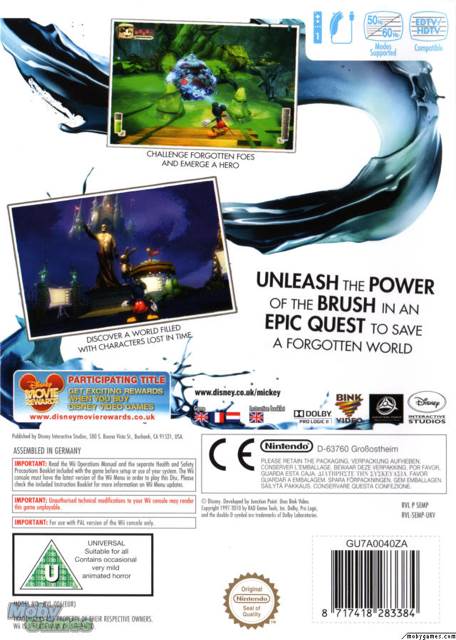Epic Mickey - Nintendo Wii (Disney Interactive Studios - 1) video game collectible [Barcode 712725018573] - Main Image 2