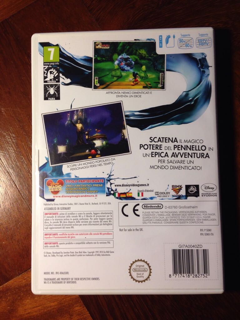 Epic Mickey - Nintendo Wii (Disney Interactive Studios - 1) video game collectible [Barcode 8717418282752] - Main Image 2
