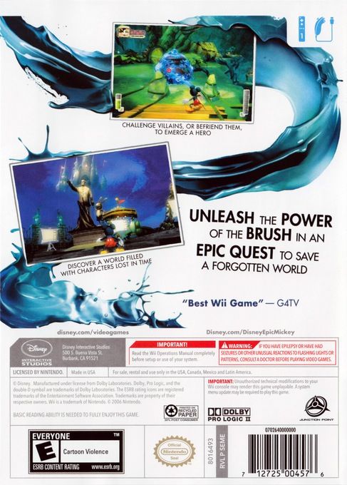 Epic Mickey - Nintendo Wii (Disney Interactive Studios - 1) video game collectible - Main Image 2