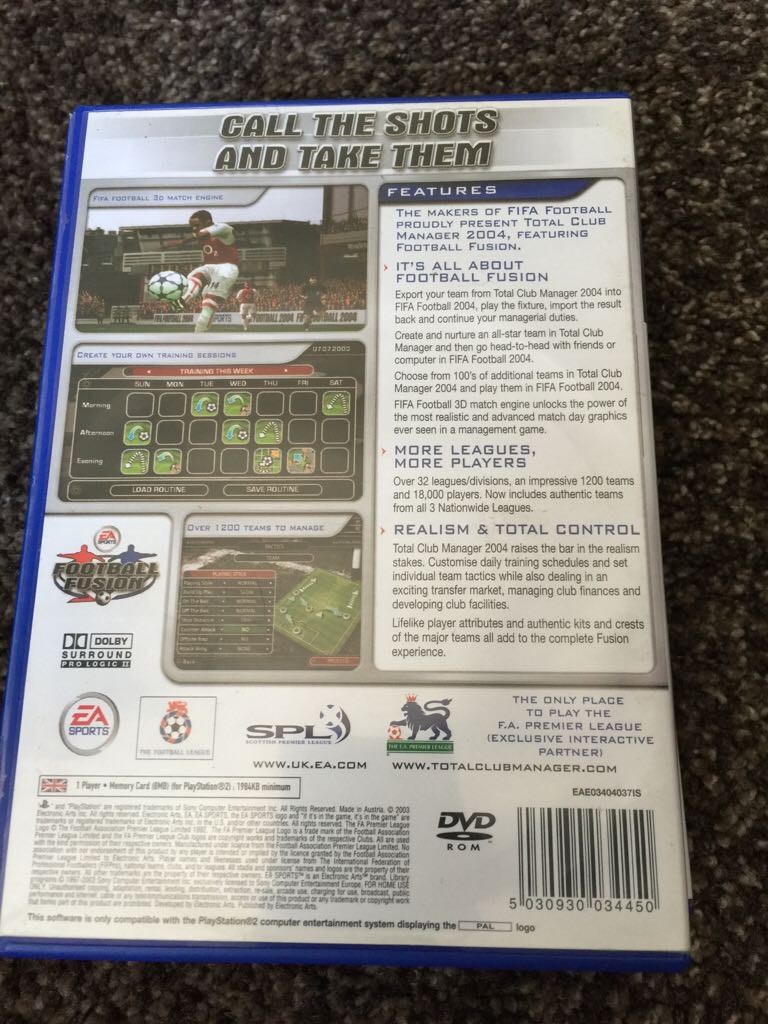 Total Club Manager 2004 - Sony PlayStation 2 (PS2) ((EA) Electronic Arts - 1) video game collectible [Barcode 5030930034450] - Main Image 2