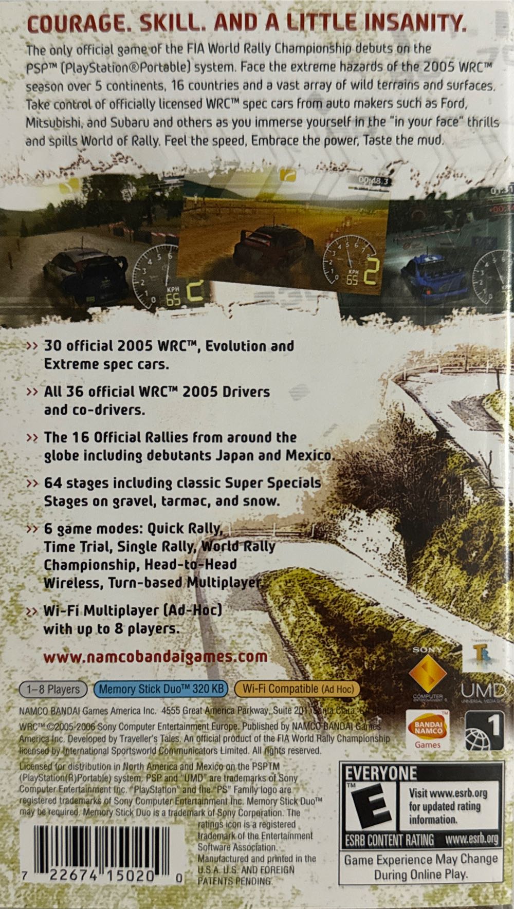 WRC FIA World Rally Championship - Sony PlayStation Portable (PSP) (Bandai/Namco) video game collectible [Barcode 722674150200] - Main Image 2