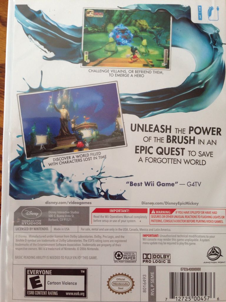 Disney Epic Mickey - Nintendo Wii video game collectible [Barcode 5787117004576] - Main Image 2