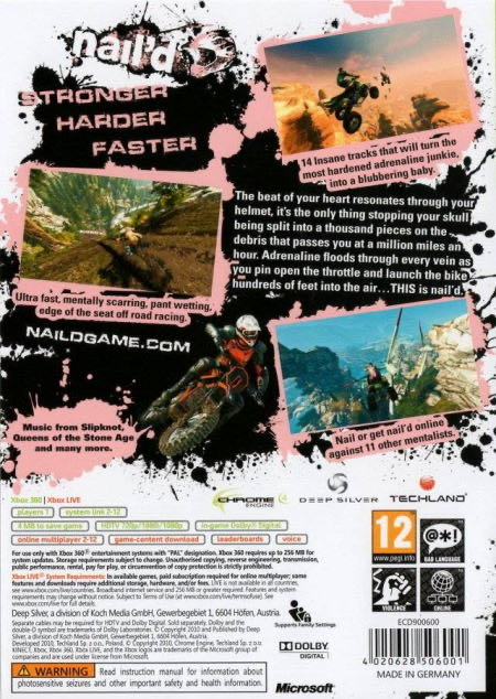Nail’d - Microsoft Xbox 360 (Deep Silver  - 1) video game collectible [Barcode 4020628506001] - Main Image 2
