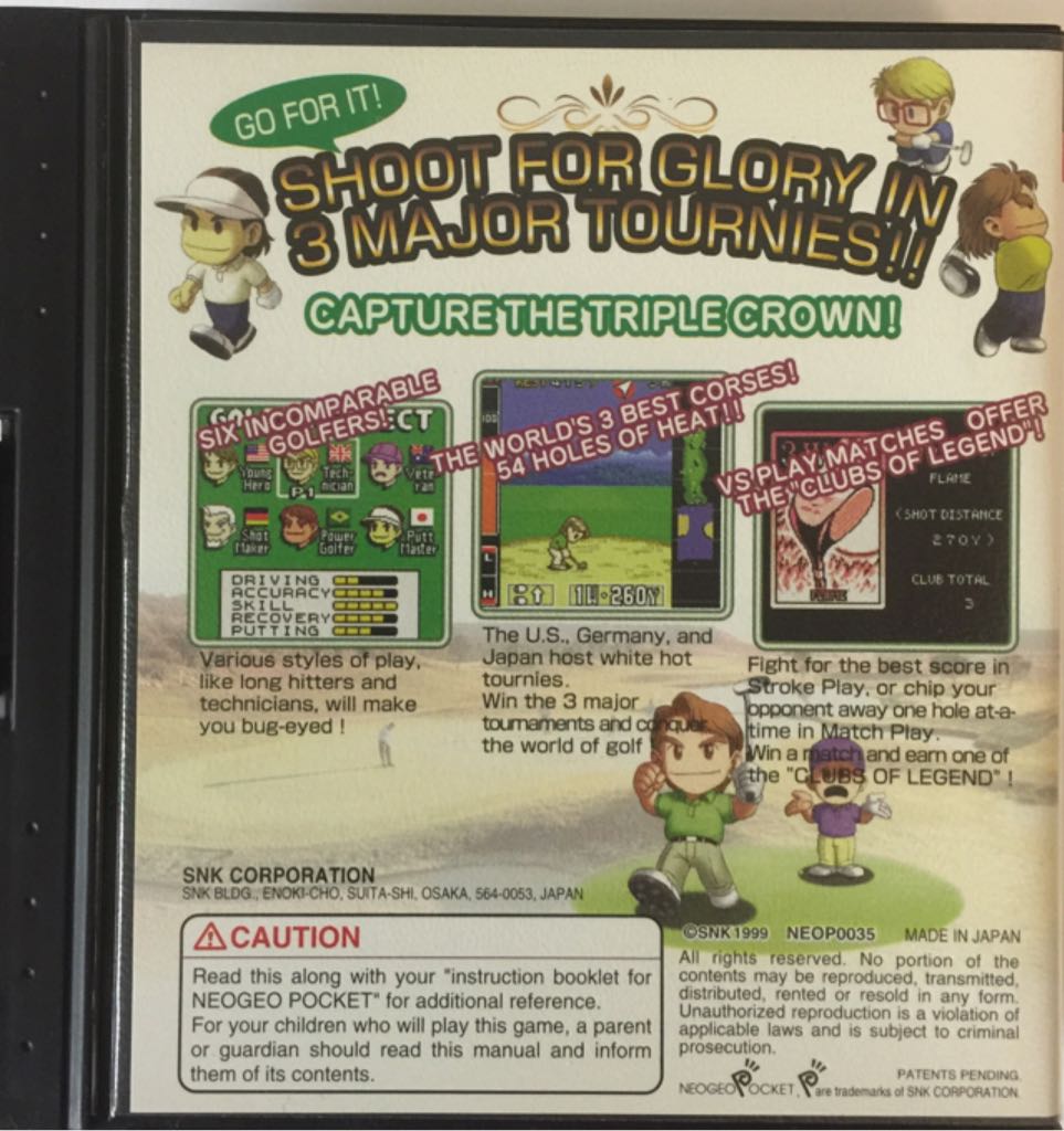 Neo Turf Masters - SNK Neo Geo Pocket Color (Neo Geo) video game collectible [Barcode 3700038103113] - Main Image 2