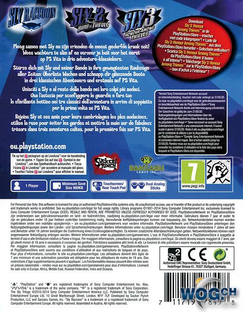 The Sly Trilogy - Sony PlayStation Vita (PS Vita) (Sony Computer Entertaiment - 1) video game collectible [Barcode 0711719277897] - Main Image 2