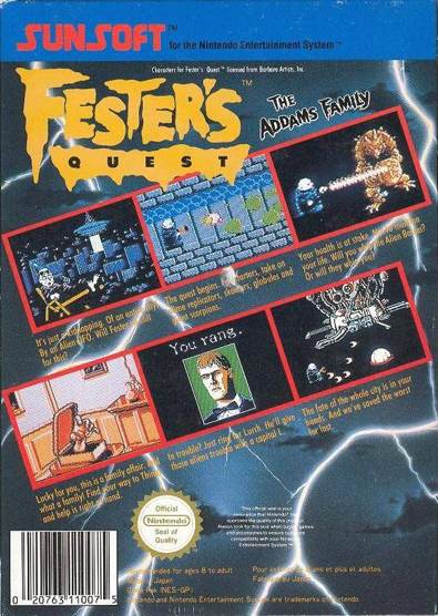 Festers Quest - Nintendo Entertainment System (NES) video game collectible - Main Image 2