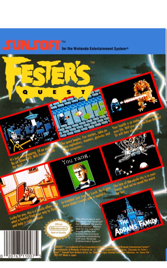 Festers Quest - Nintendo Entertainment System (NES) video game collectible - Main Image 2