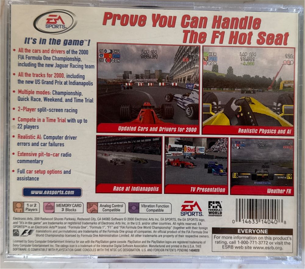F1 2000 - Sony PlayStation (Ea Sports - 1-2) video game collectible [Barcode 014633140408] - Main Image 4