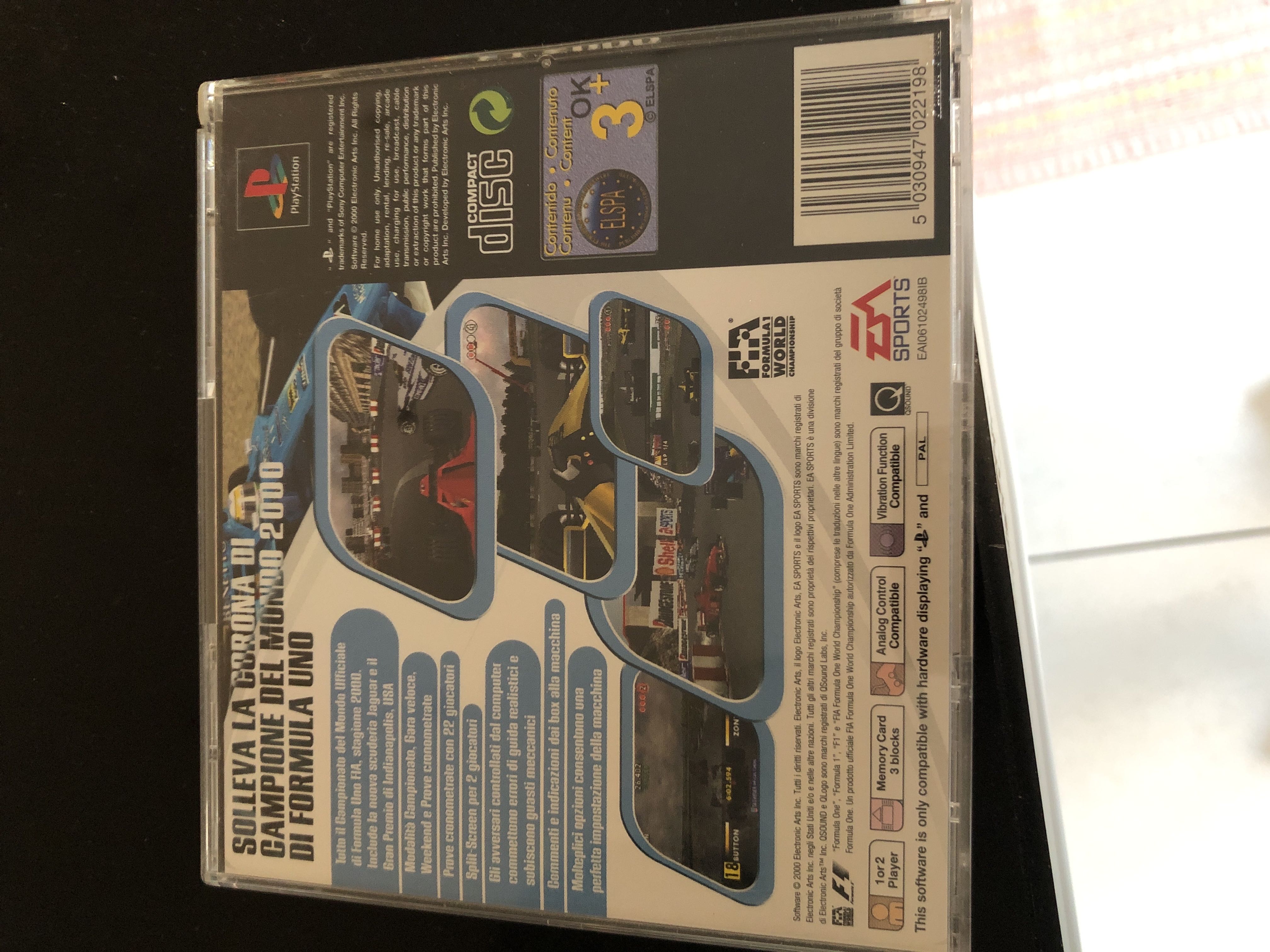 F1 2000 - Sony PlayStation (Ea Sports - 1 or 2) video game collectible [Barcode 5030947022198] - Main Image 2
