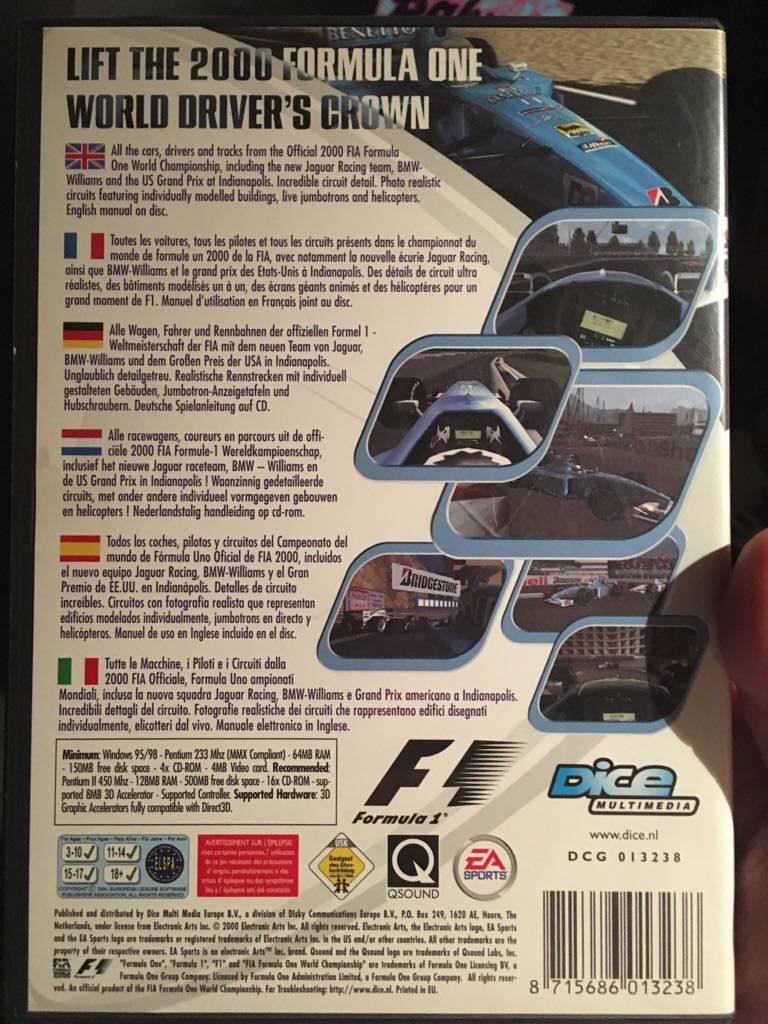 F1 2000 - PC (Ea Sports) video game collectible [Barcode 8715686013238] - Main Image 2