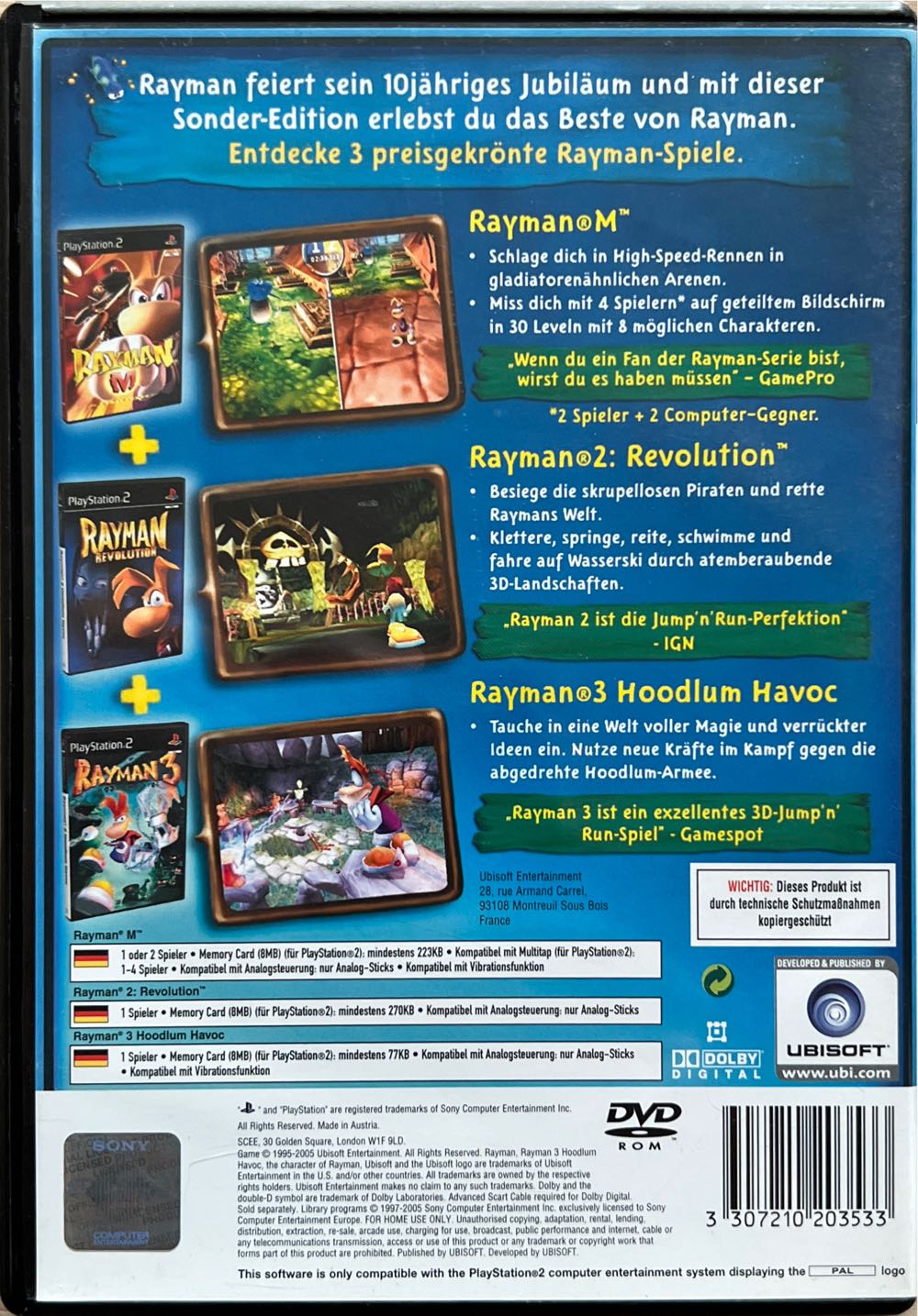 Rayman 10th Anniversary - Sony PlayStation 2 (PS2) (1) video game collectible [Barcode 3307210203533] - Main Image 2