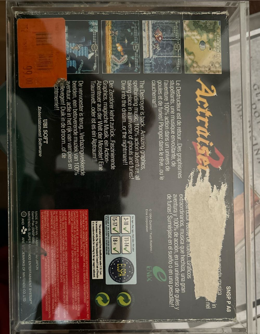 Actraiser 2 - Nintendo Super Nintendo Entertainment System (SNES) (Ubisoft, Ubisoft, Ubisoft Entertainment, Ubisoft Entertainment - 1) video game collectible - Main Image 3