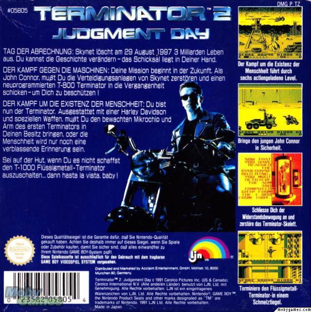 Terminator 2: Judgment Day - Nintendo Game Boy (LJN - 1) video game collectible [Barcode 023582058054] - Main Image 2