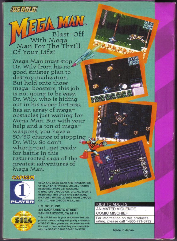 Mega Man - Sega Game Gear (U.S. Gold - 1) video game collectible - Main Image 2