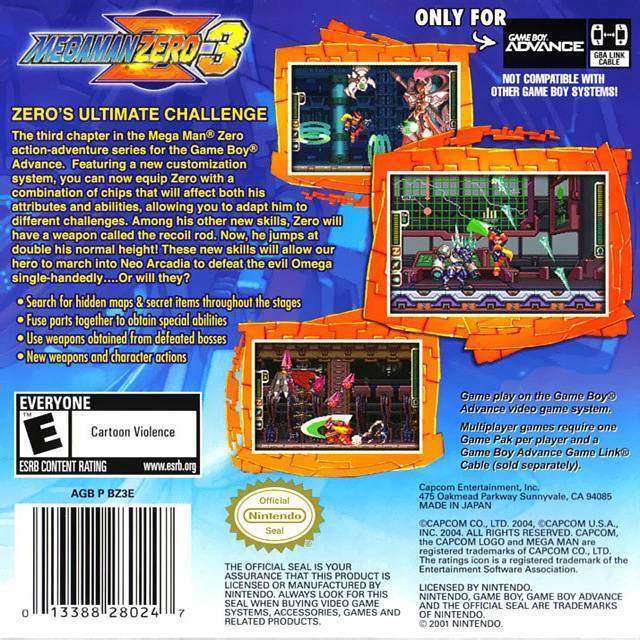 Mega Man Zero 3 - Nintendo Game Boy Advance (GBA) (Capcom - 1-2) video game collectible [Barcode 013388280247] - Main Image 2