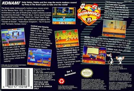 Animaniacs - Sega Genesis (Mega Drive) (Konami - 1) video game collectible [Barcode 096427011491] - Main Image 2