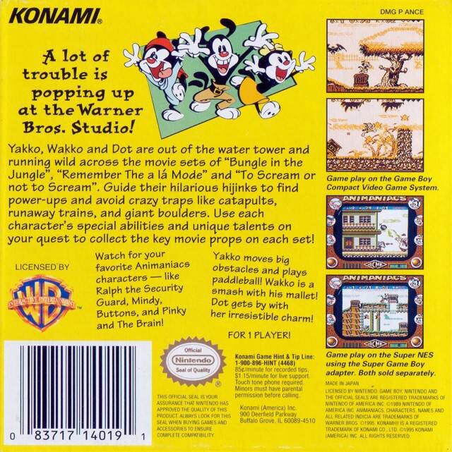 Animaniacs - Nintendo Game Boy (Konami) video game collectible - Main Image 2