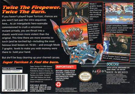 Super Turrican 2 - Nintendo Super Nintendo Entertainment System (SNES) (Ocean - 1) video game collectible [Barcode 5013156610851] - Main Image 2