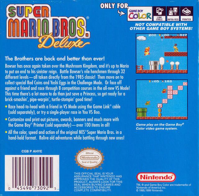 Super Mario Bros. Deluxe - Nintendo Game Boy Color (Nintendo - 2) video game collectible [Barcode 0045496730925] - Main Image 2