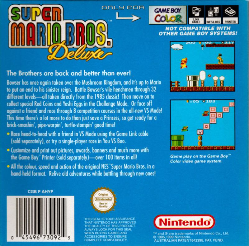 Super Mario Bros. Deluxe - Nintendo Game Boy Color video game collectible - Main Image 2