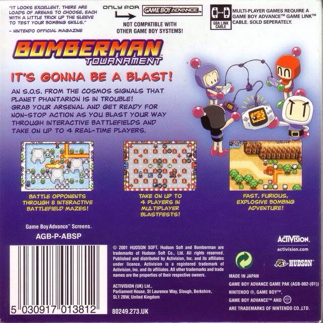 Bomberman Tournament - Nintendo Game Boy Advance (GBA) (Activision) video game collectible [Barcode 5030917013843] - Main Image 2