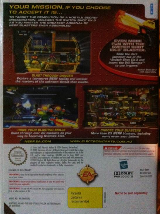 Nerf N-Strike - Nintendo Wii (Electronic Arts/EA Games - 4) video game collectible [Barcode 014633159394] - Main Image 2