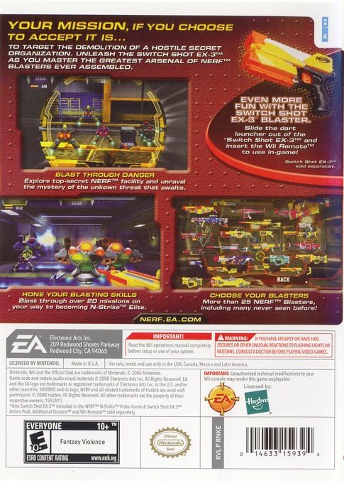 Nerf N-Strike - Nintendo Wii ((EA) Electronic Arts - 4) video game collectible - Main Image 2