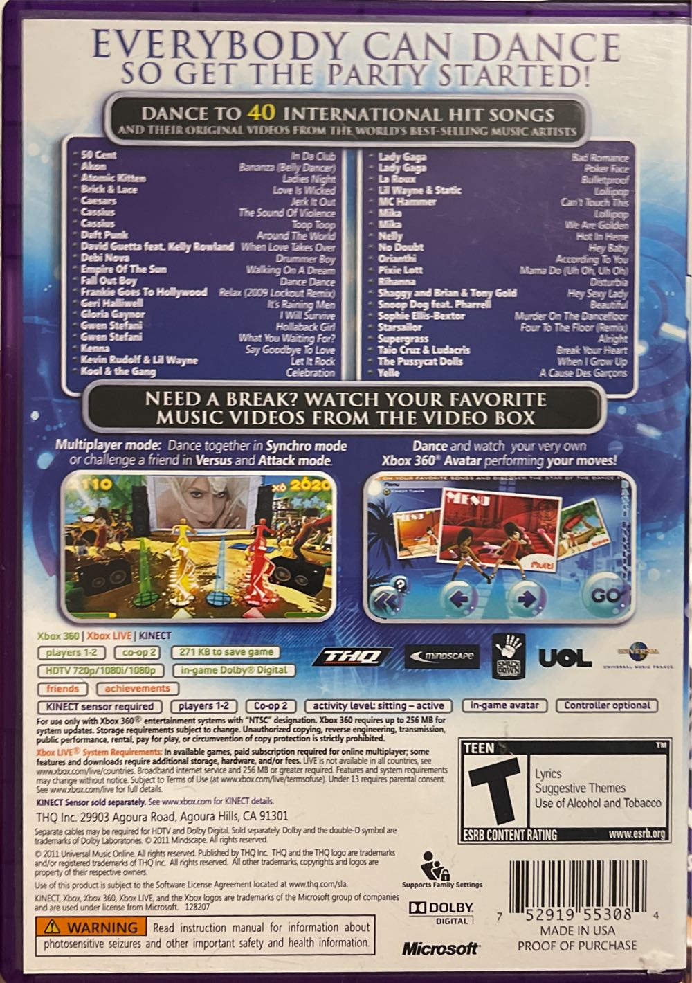 Dance Paradise - Microsoft Xbox 360 (THQ - 2) video game collectible [Barcode 752919553084] - Main Image 3