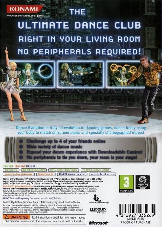 Dance Evolution - Microsoft Xbox 360 (Microsoft Game Studios - 4) video game collectible [Barcode 4012927035269] - Main Image 2