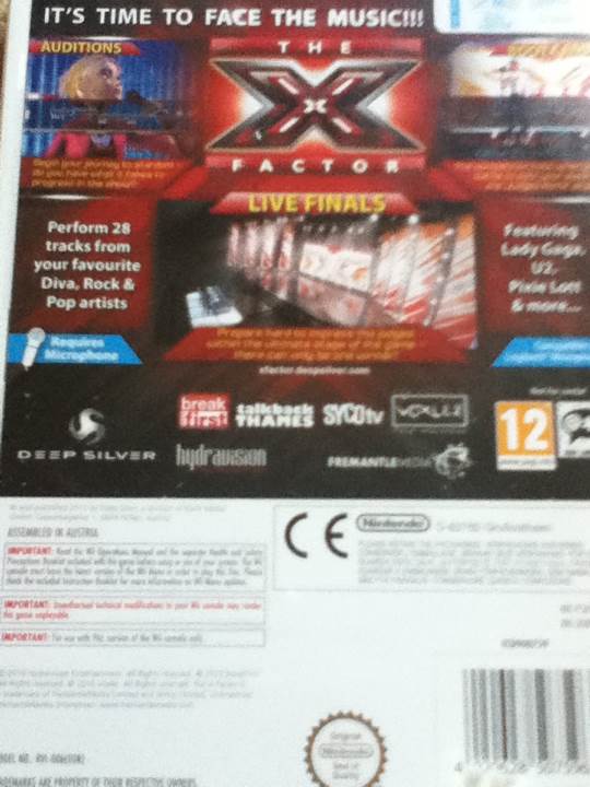 The X Factor - Nintendo Wii (Deep Silver - 1) video game collectible [Barcode 4020628507596] - Main Image 2