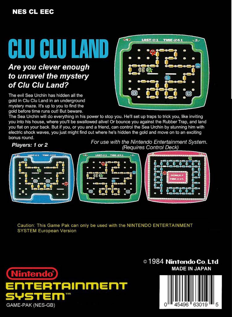 Clu Clu Land - Nintendo Entertainment System (NES) (Nintendo) video game collectible - Main Image 2