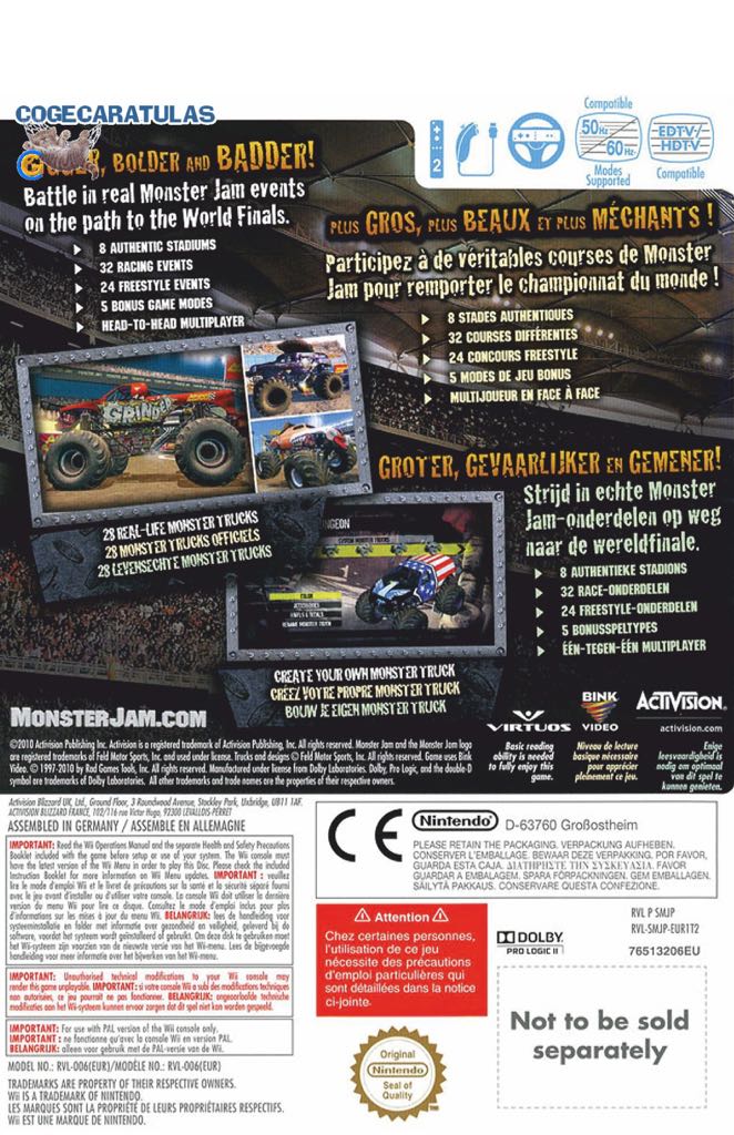 Monster Jam Path Of Destruction - Nintendo Wii video game collectible [Barcode 5030917094101] - Main Image 2