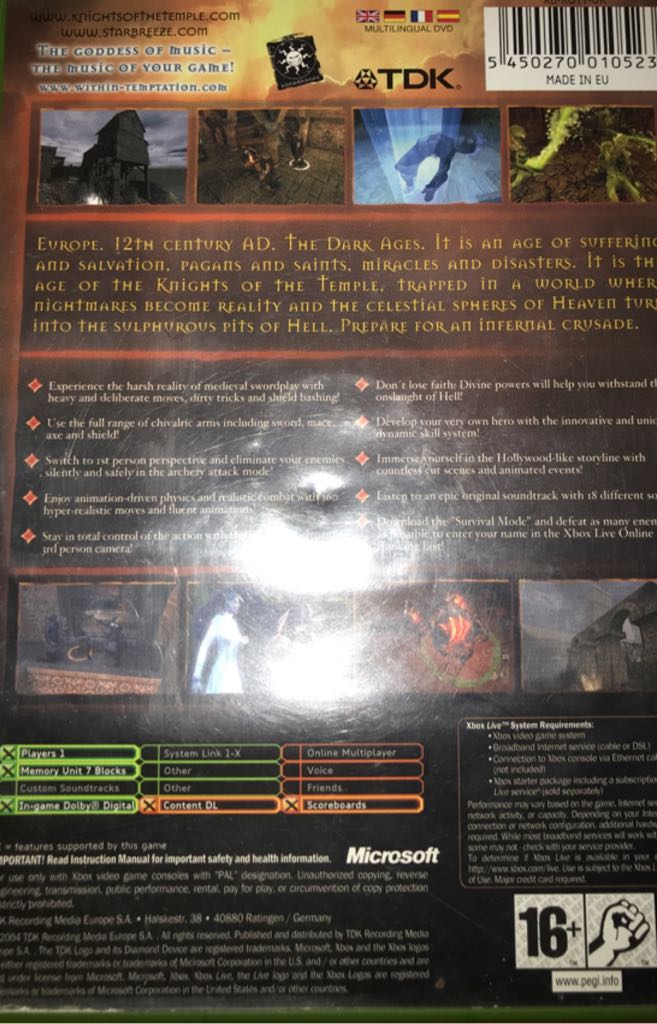 Knights of the Temple The Infernal Crusade - Microsoft Xbox (1) video game collectible [Barcode 5450270010523] - Main Image 2