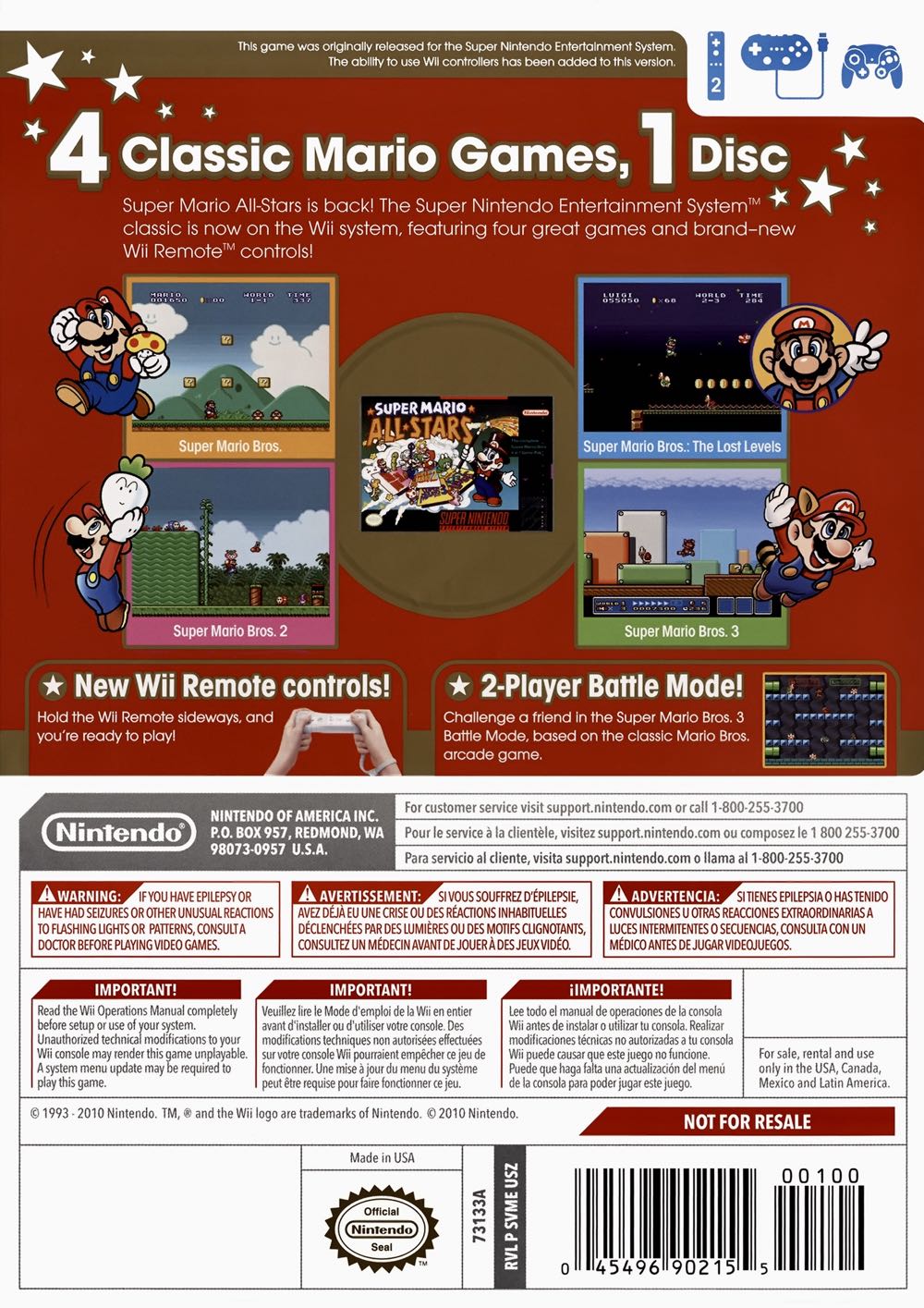 Super Mario All Stars: 25th Anniversary Limited Edition - Nintendo Wii (Nintendo - 2) video game collectible [Barcode 141496202148] - Main Image 3