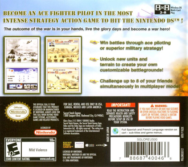 Glory Days 2 - Nintendo DS (Ghostlight - 1(2-8)) video game collectible [Barcode 5036675010384] - Main Image 2