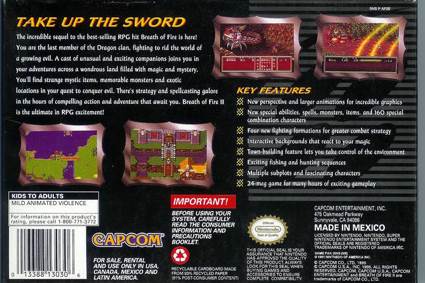 Breath of Fire II - Nintendo Super Nintendo Entertainment System (SNES) (Capcom - 1) video game collectible [Barcode 013388130306] - Main Image 2
