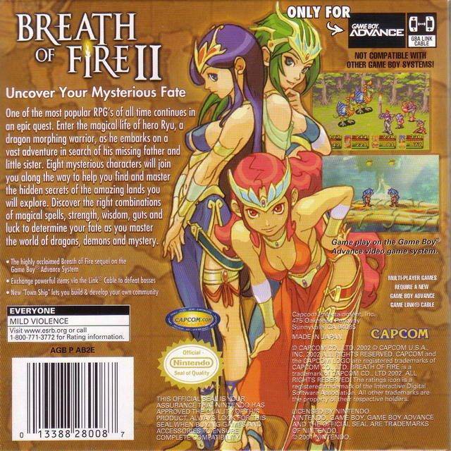 Breath of Fire II - Nintendo Game Boy Advance (GBA) (Capcom - 1) video game collectible [Barcode 013388280087] - Main Image 2