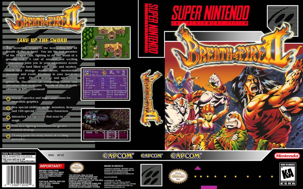 Breath of Fire II - Nintendo Super Nintendo Entertainment System (SNES) video game collectible - Main Image 2
