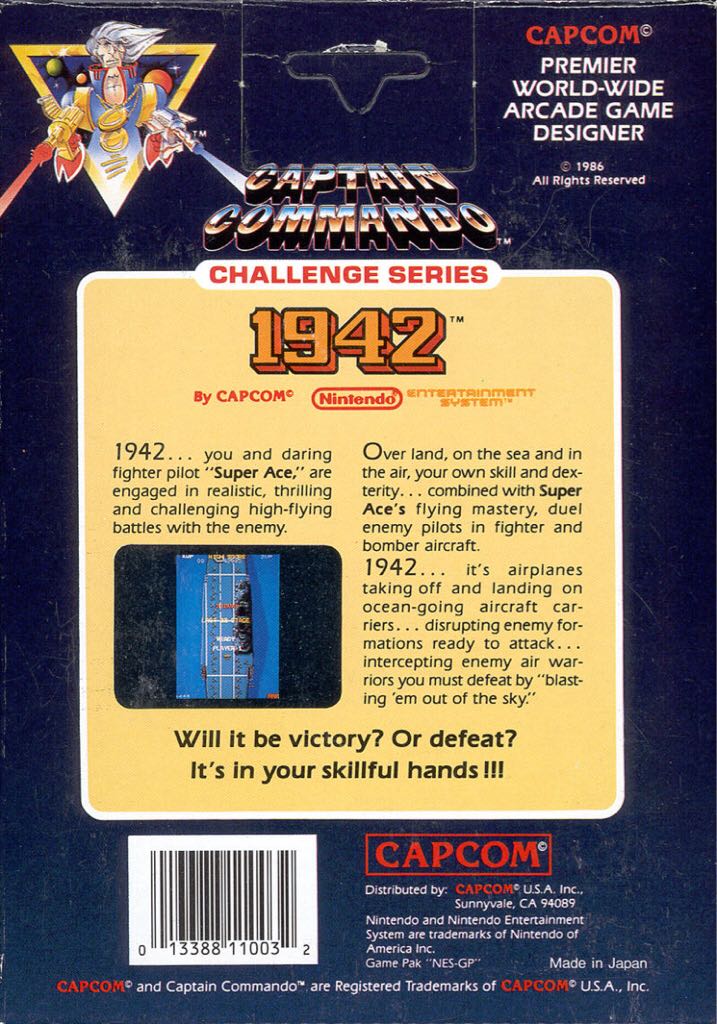 1942 - Nintendo Entertainment System (NES) (Capcom) video game collectible - Main Image 2