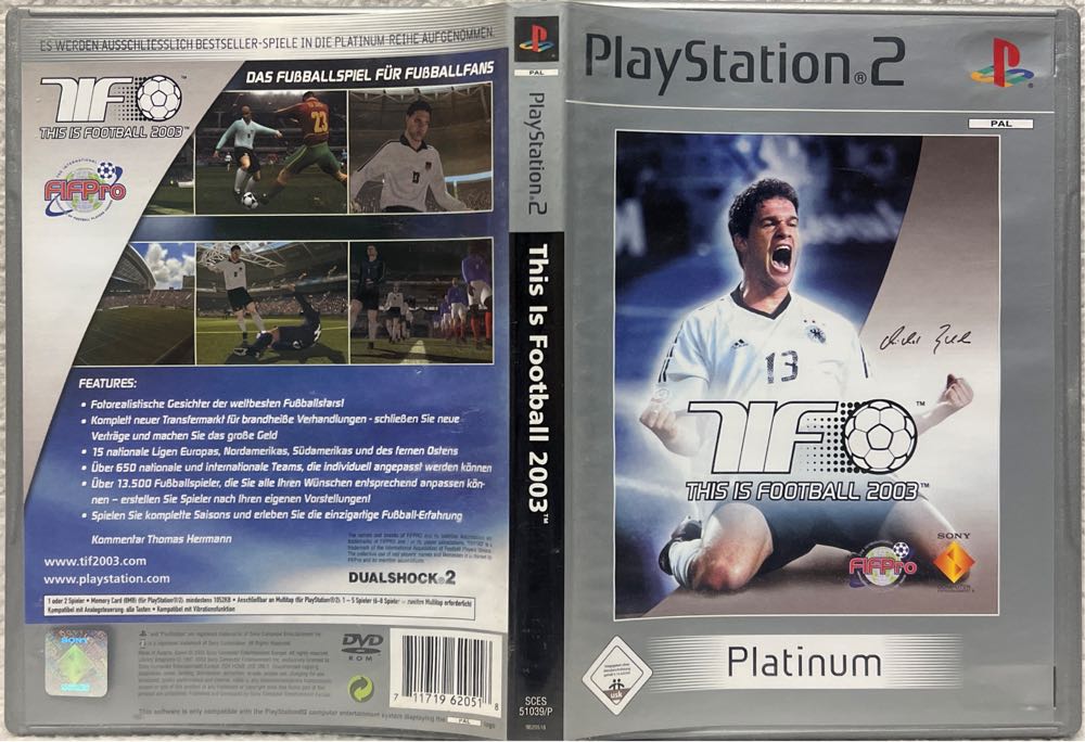This Is Football 2003 (Platinum) - Sony PlayStation 2 (PS2) video game collectible [Barcode 711719620518] - Main Image 3