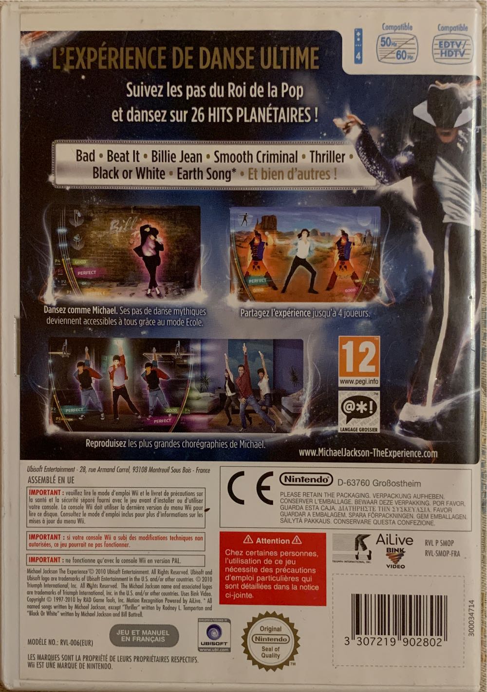 Michael Jackson: The Experience - Nintendo Wii (Ubisoft - 1-4) video game collectible [Barcode 3307219902802] - Main Image 2