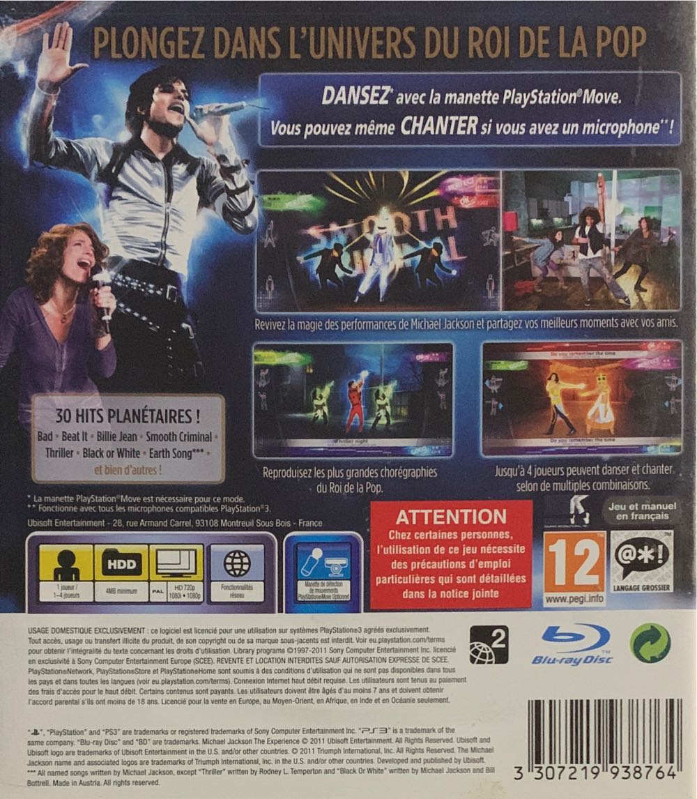 Michael Jackson: The Experience - Sony PlayStation 3 (PS3) (Ubisoft - 1-4) video game collectible [Barcode 3307219938764] - Main Image 2