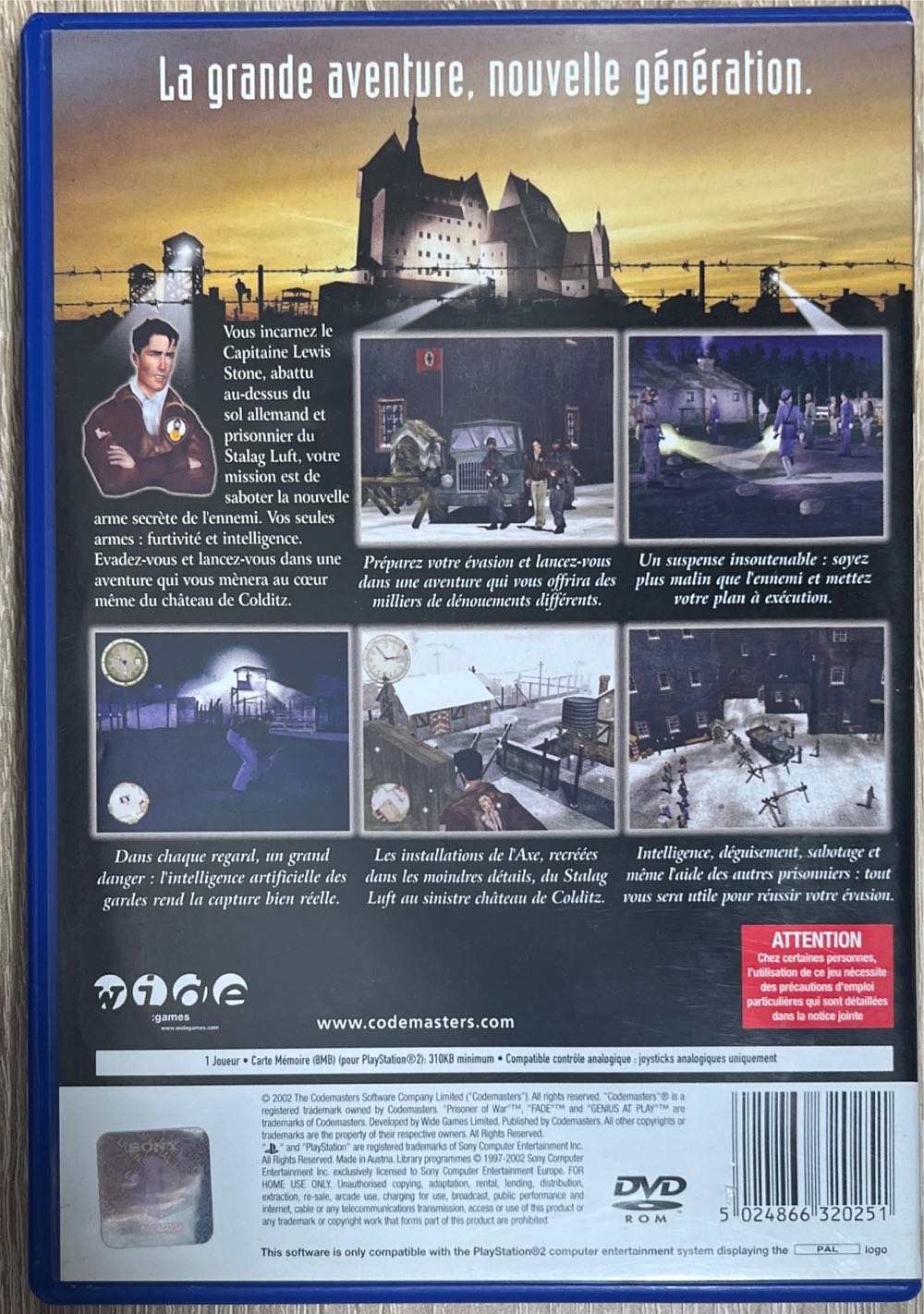 PS2 / Prisoner Of War - Sony PlayStation 2 (PS2) (Codemasters - 1) video game collectible [Barcode 5024866320251] - Main Image 2