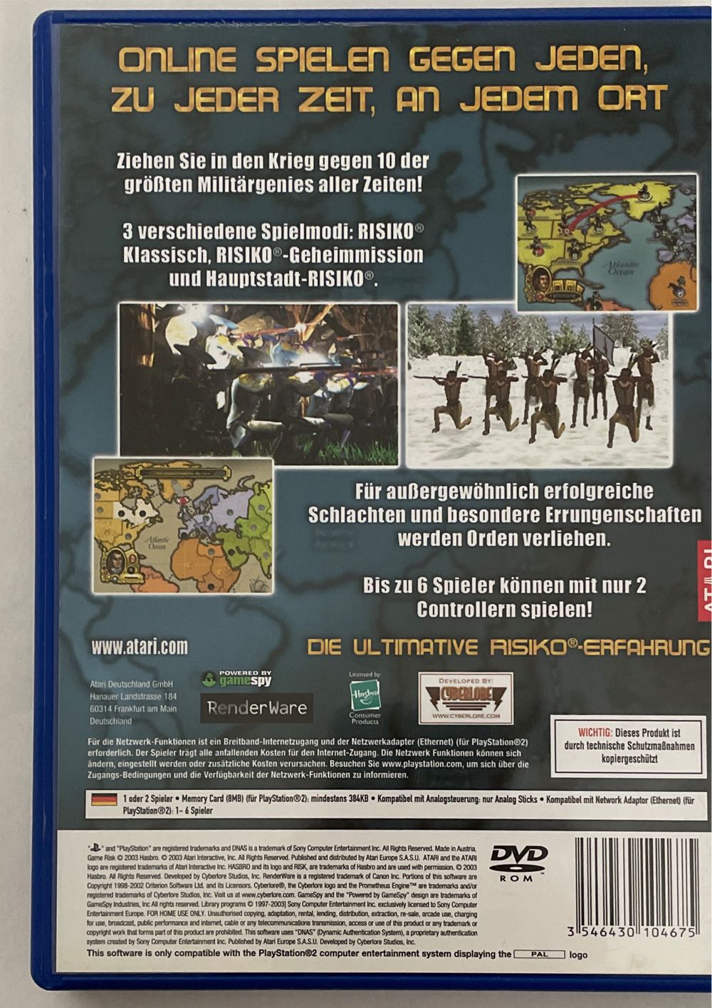 Risiko - Die Weltherrschaft - Sony PlayStation 2 (PS2) video game collectible [Barcode 3546430104675] - Main Image 2
