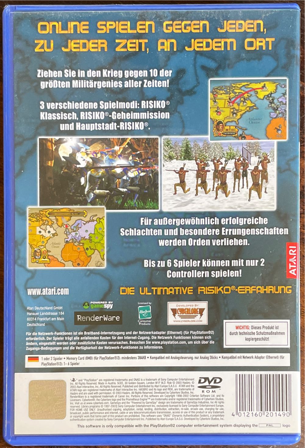 Risiko - Die Weltherrschaft - Sony PlayStation 2 (PS2) video game collectible [Barcode 4012160201490] - Main Image 2