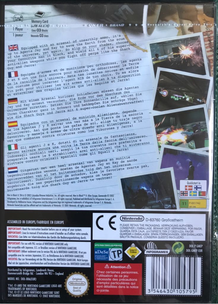 Men In Black II: Alien Escape - Nintendo GameCube (1) video game collectible [Barcode 3546430105795] - Main Image 2