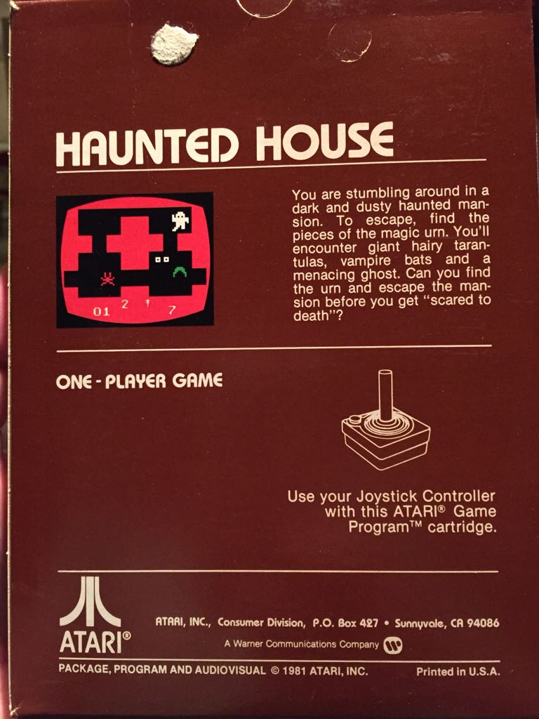 Haunted House - Atari 2600 (Atari Inc. - 1) video game collectible - Main Image 2