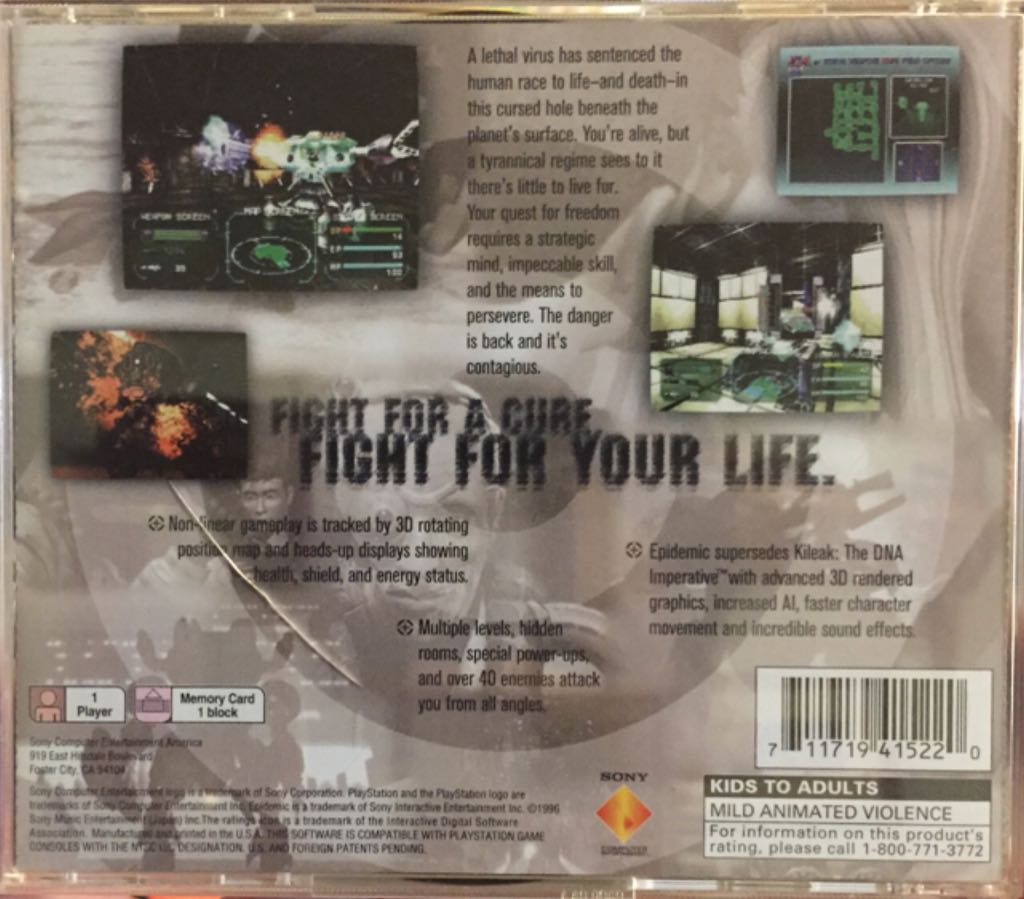 Epidemic - Sony PlayStation (Sony) video game collectible [Barcode 711719415220] - Main Image 2